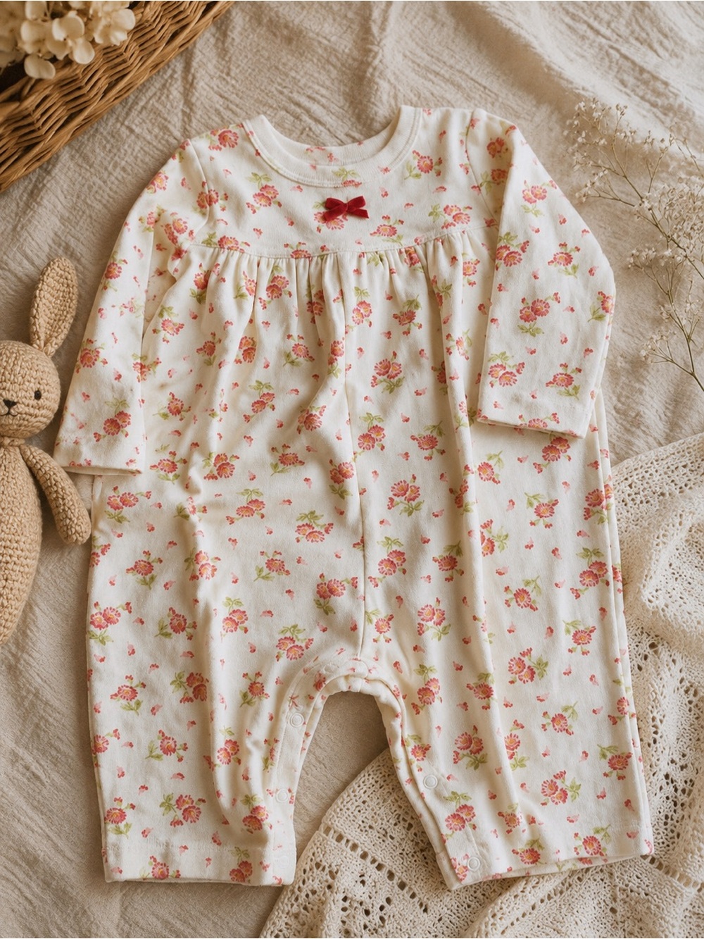 Vintage Cottage Baby Lulu Floral Romper Baby Girl 6 months